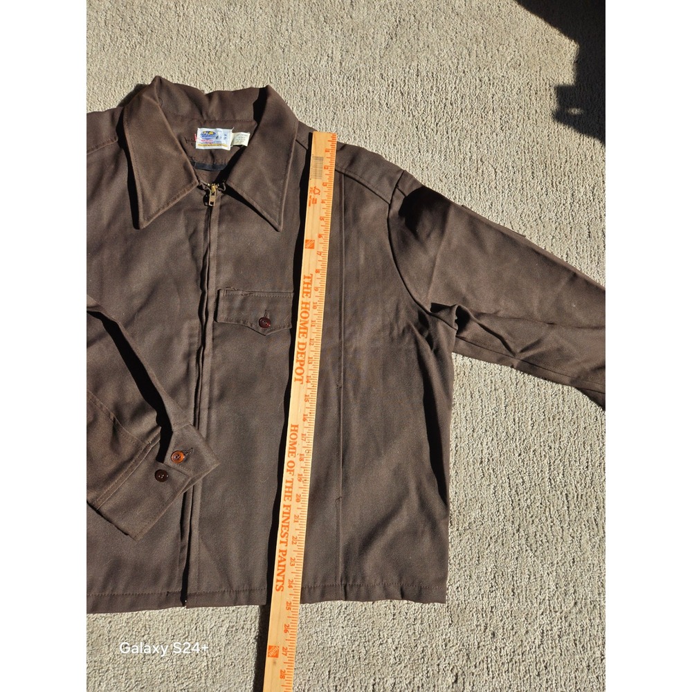 Riverside Mens Brown Work Jacket Full Zip Utility Coat Size 52 6C469 Vintage - Picture 2 of 6